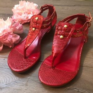 ☀️Candie’s 1.5” Low Wedge Heel Thong Sandals -SALE